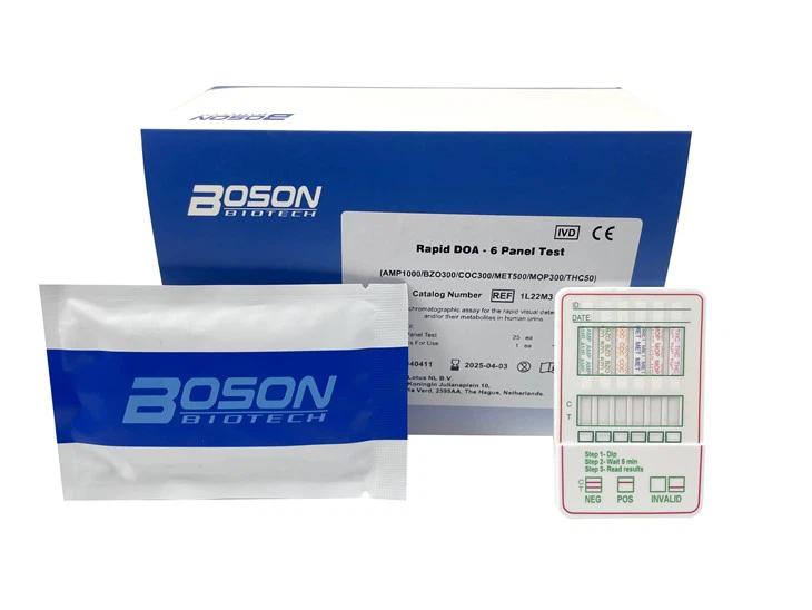 Швидкий тест на виявлення 6 видів наркотичних речовин, сеча, касета для занурення (Xiamen Boson Biotech, 1L22M3)